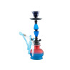 Narghilé 2 tubo Sisha Round3 colore blu e rosso 26 cm