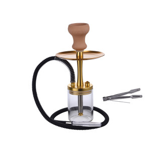 Narghilè Derua oro con 1 tubo 34 cm