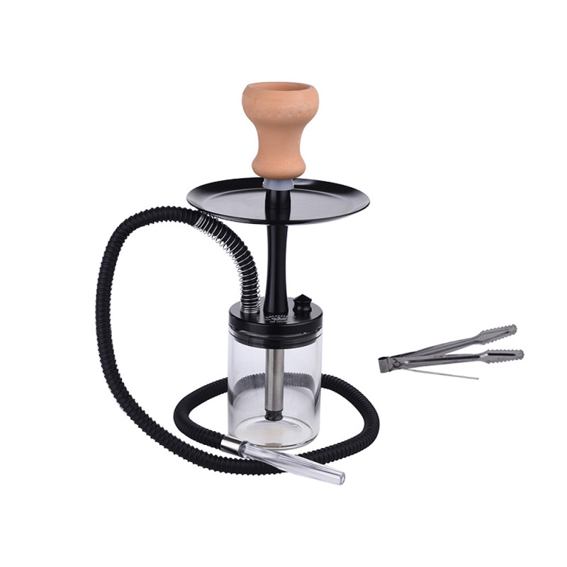 Narghilè Derua nero con 1 tubo 34 cm