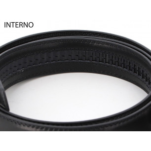 Cintura Nazareno Gabrielli in pelle colore Nero con fibia a Clip