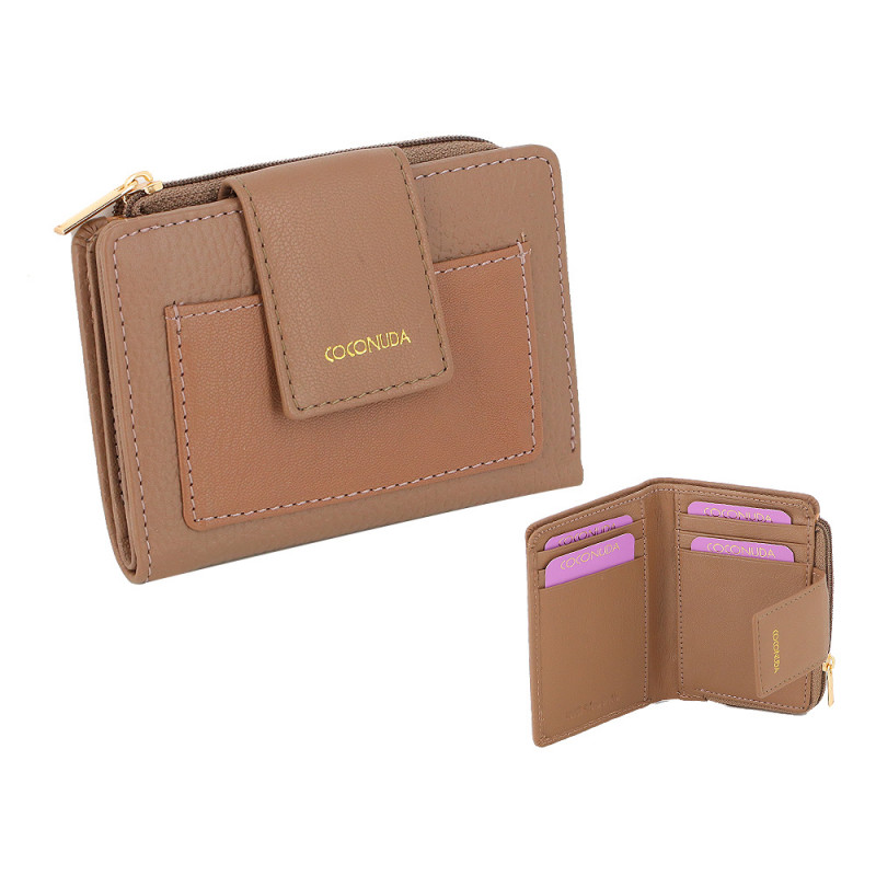 Portafoglio Coconuda donna con bottone e cerniera esterna modello Piccolo colori assortiti