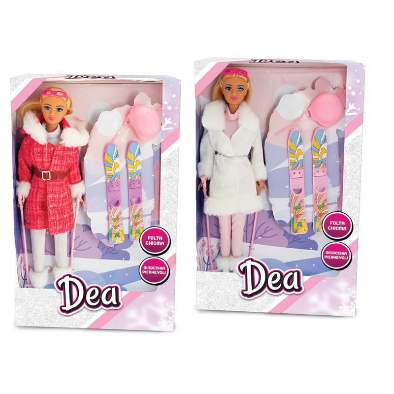 Bambola Dea sciatrice in 2 ass.ti