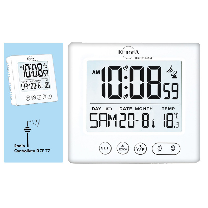 Sveglia al quarzo Radiocontrollata con luce