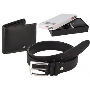 Parure Lotto con portafoglio e cintura colore nero GRANDE