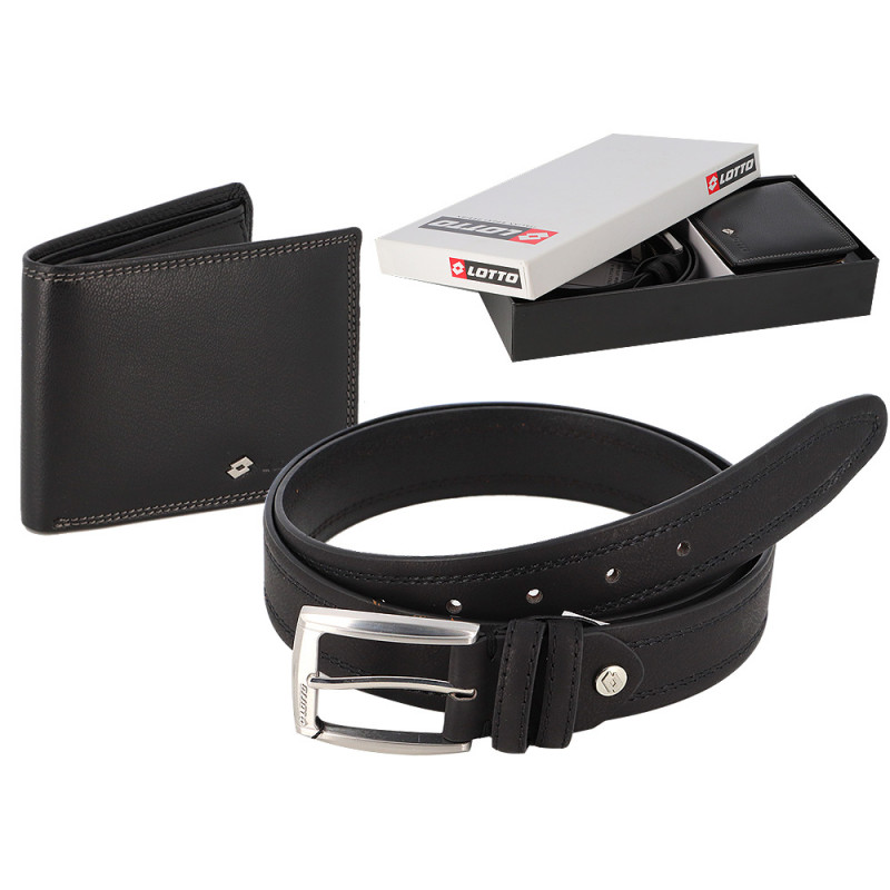 Parure Lotto con portafoglio e cintura colore nero GRANDE