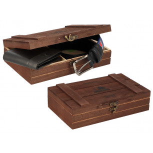 Parure Americanino con cintura e portafoglio colore nero GRANDE scatola in legno