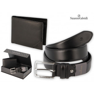 Parure Nazareno Gabrielli con cintura e portafoglio colore nero GRANDE 