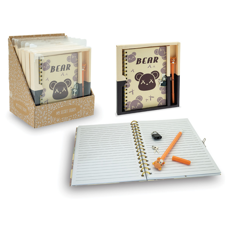 Diario segreto Orsetto con penna e lucchetto 4 ass.ti