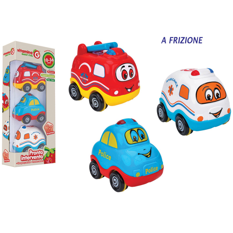 Set 3 veicoli emergenza a frizione