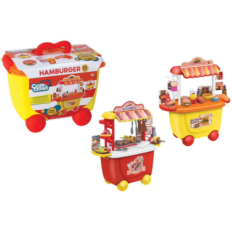 Banchetto street food giocattolo con accessori