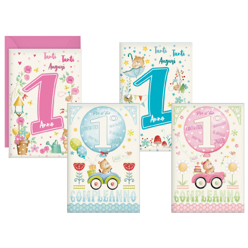 Biglietti Primo Compleanno con orsetti