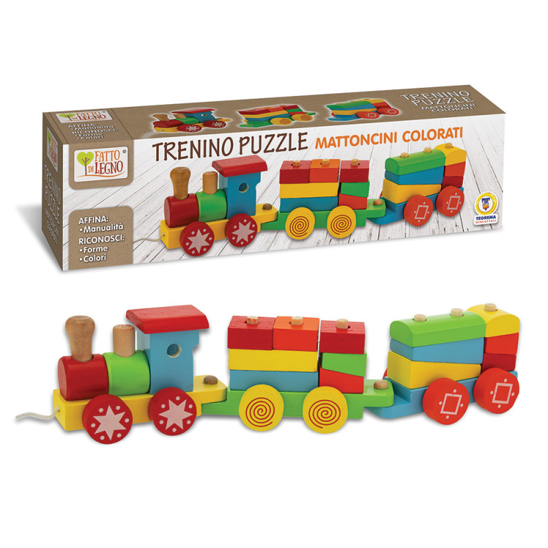 Trenino trainabile componibile in legno