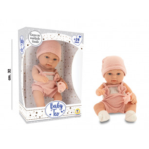 Bambolotto in puro vinile cm. 32 con tutina rosa