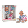 Bambolotto cm. 24 in vinile con tutina coniglietto e acc.ri