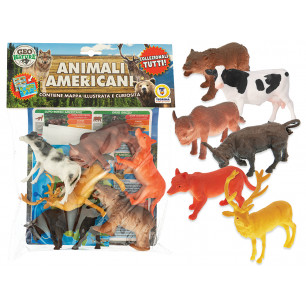Busta cm. 23 x 30 con 6 animali d'America
