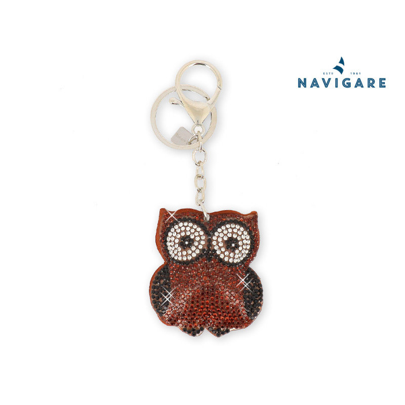 Portachiavi da donna Navigare ciondolo Gufo con strass