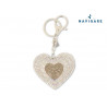Portachiavi da donna Navigare ciondolo Cuore bianco con strass