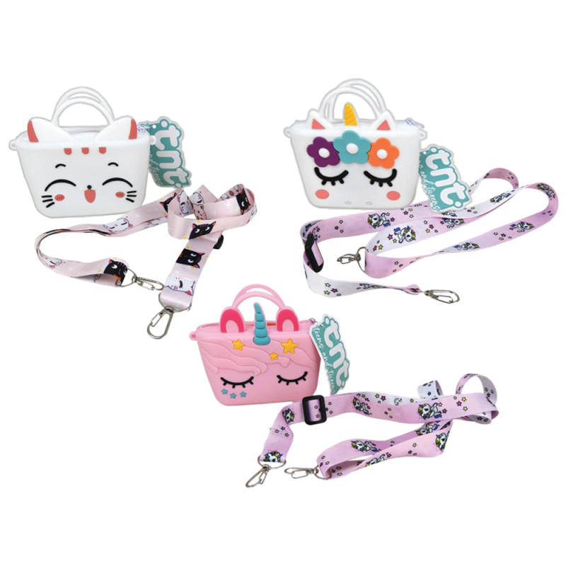 Borsetta in silicone TnT kawaii Unicorno e gattino