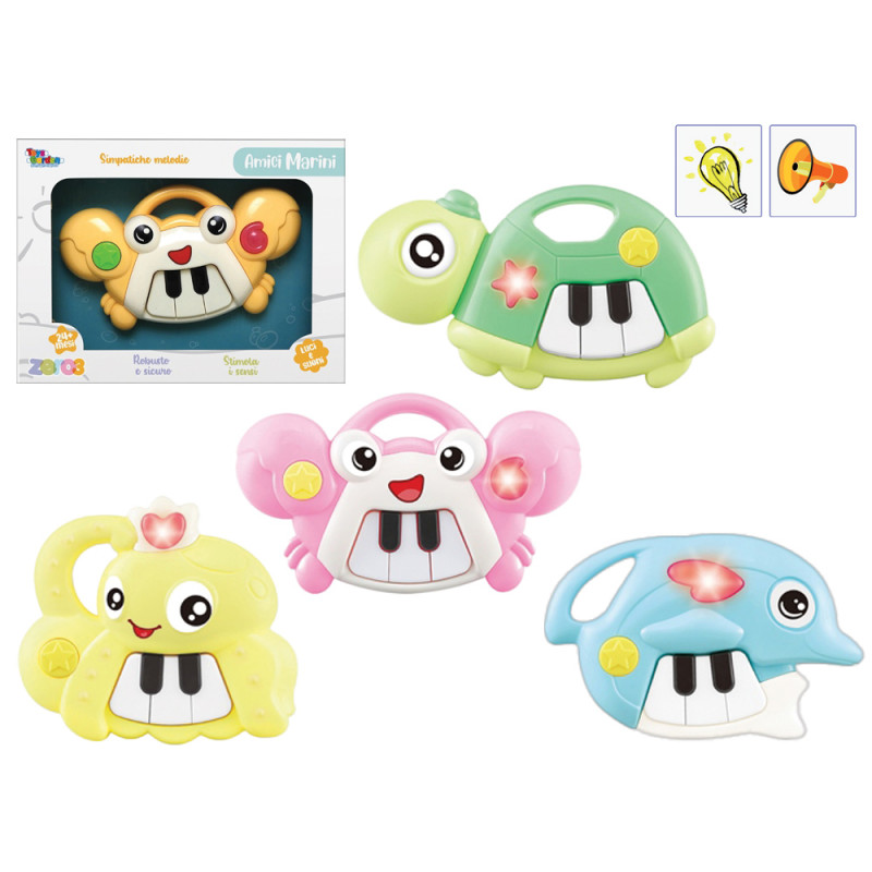 Pianolina amici marini con luci e suoni 4 ass.ti