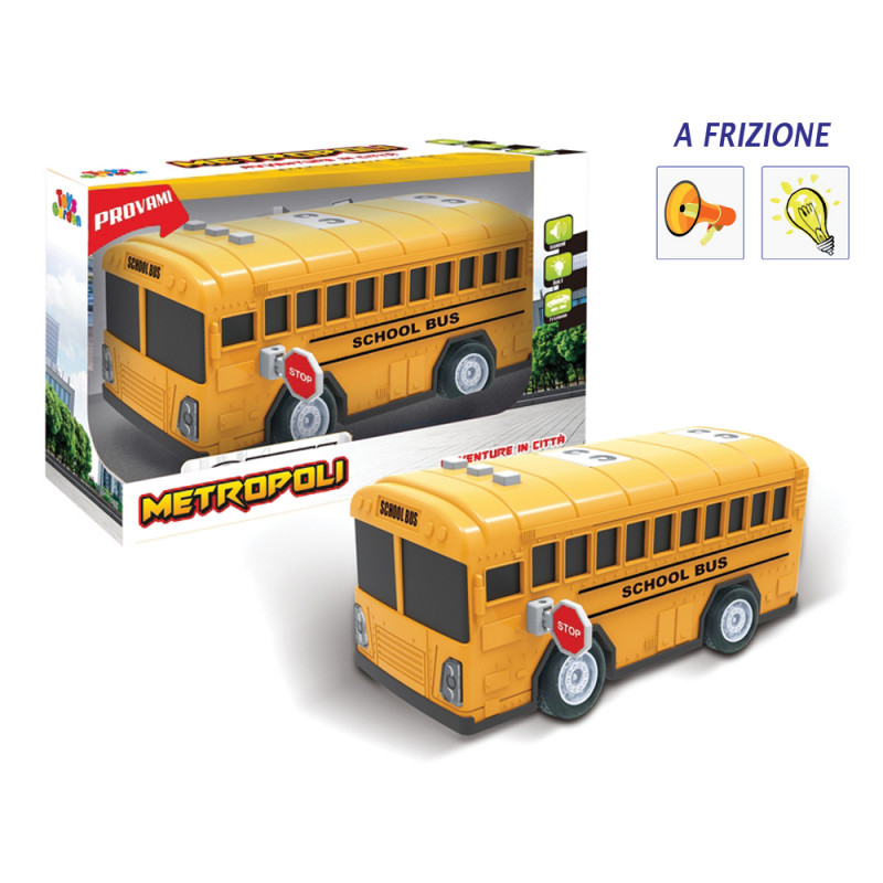 Scuolabus americano a frizione con luci e suoni