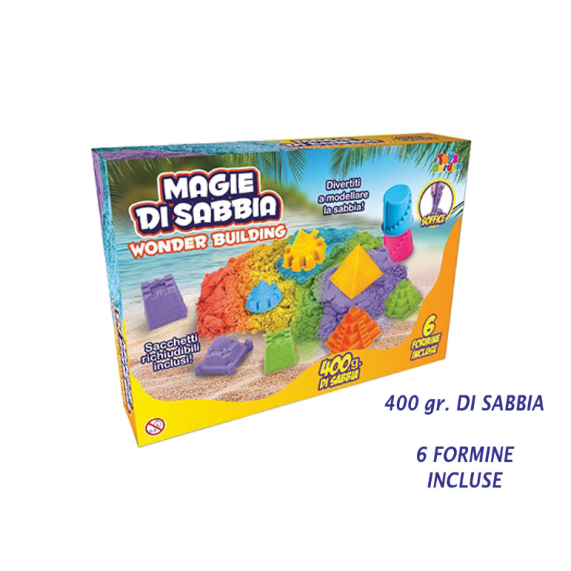 Set sabbia magica 400 gr con formine Edifici delle Meraviglie