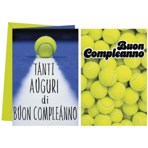 Biglietti Buon Compleanno soggetto tennis
