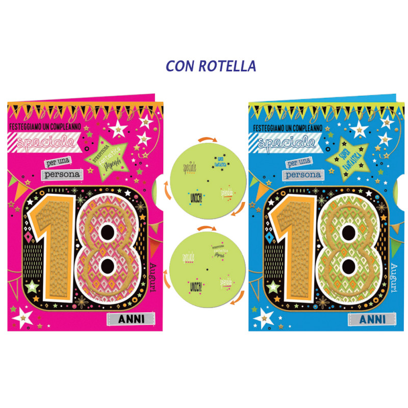 Biglietti 18esimo Compleanno i Discoli con messaggio in rotella