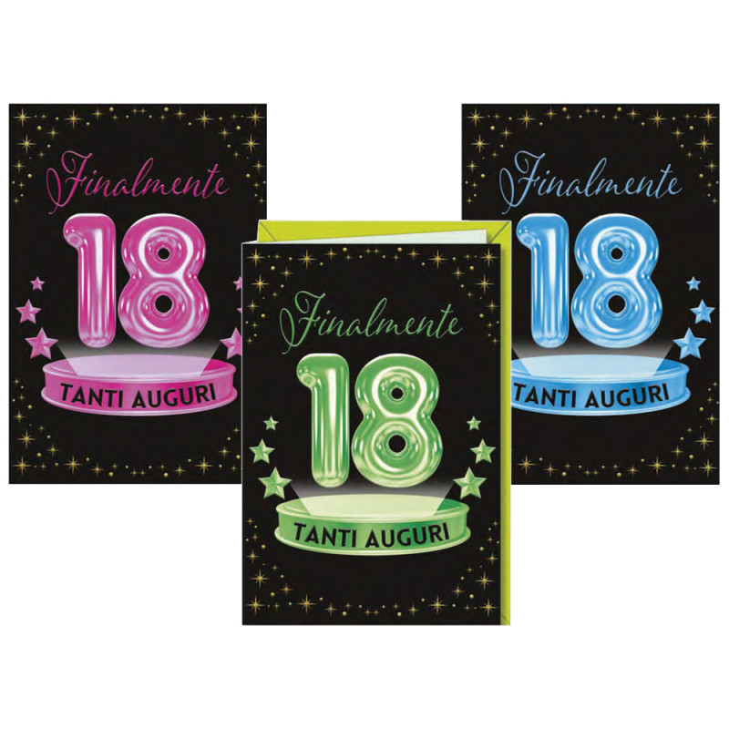 Biglietti Finalmente 18 anni su fondo nero
