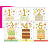 Biglietti Compleanno cifre da 1 a 5 con torte