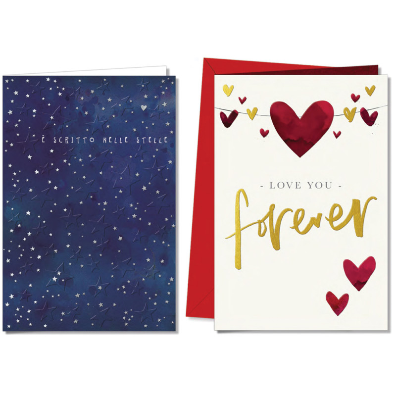 Biglietti Love con particolari in rilievo