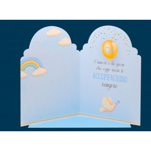 Biglietti Battesimo fustellati con glitter