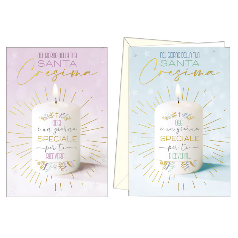 Biglietti per la Santa Cresima con candela