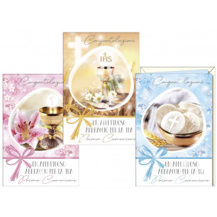 Biglietti per la Prima Comunione con glitter