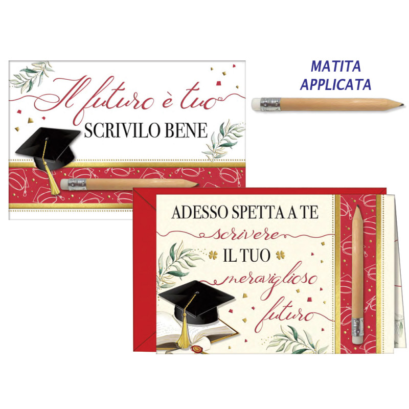Biglietti Laurea con matitina applicata