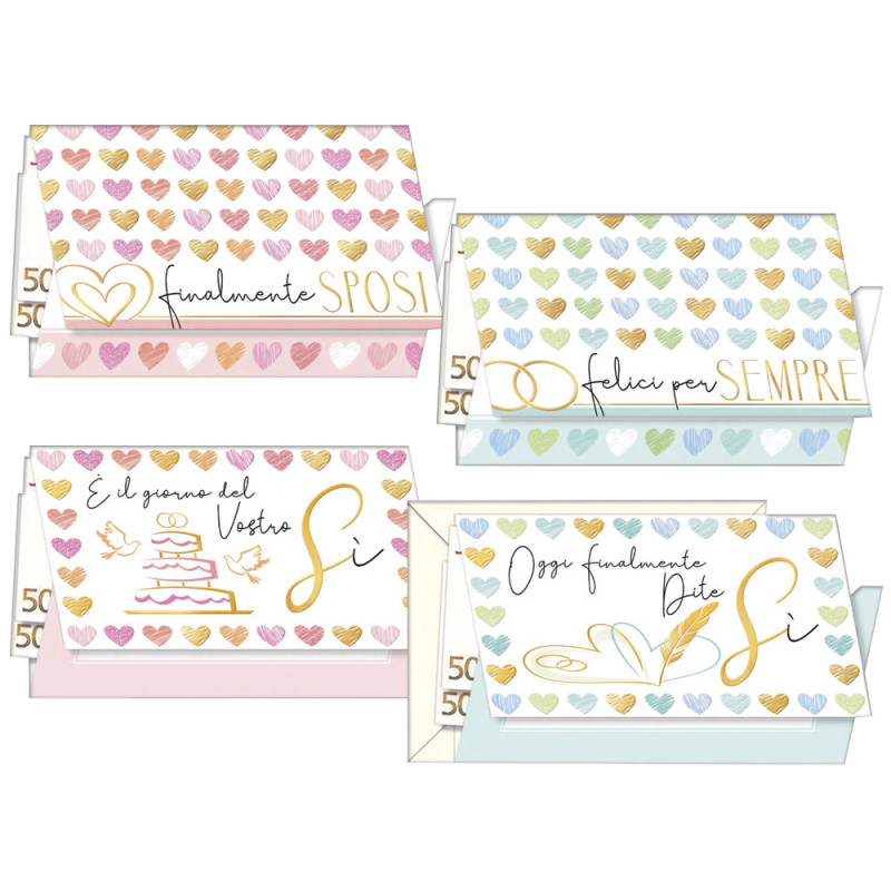 Biglietti Matrimonio portasoldi con rilievo
