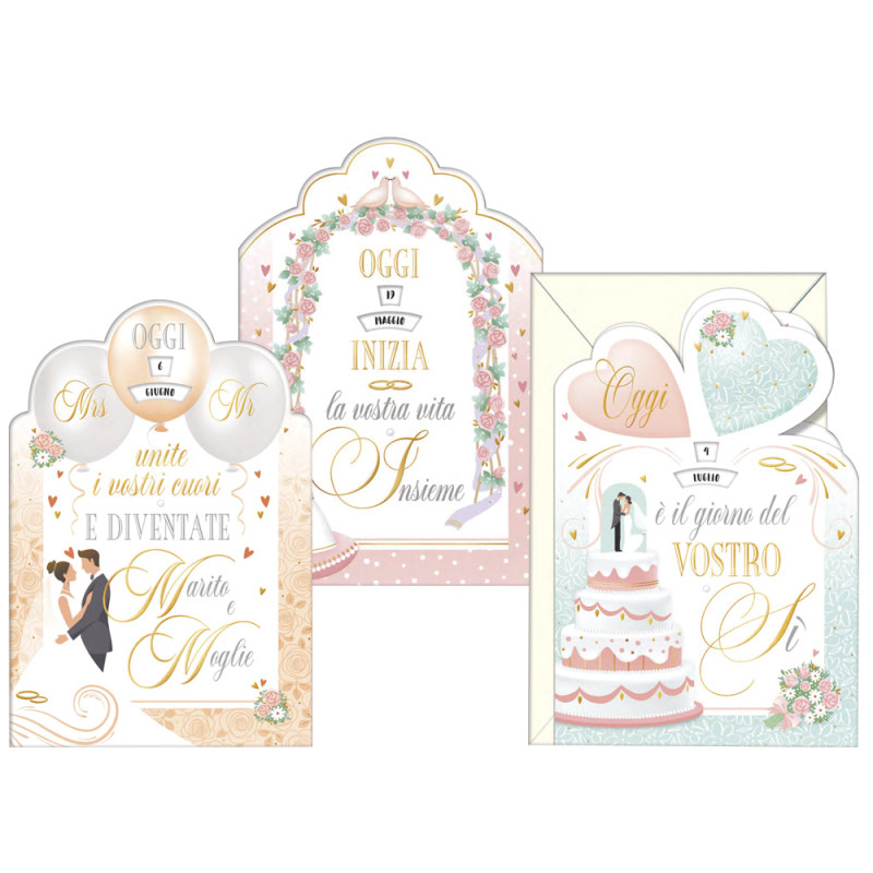 Biglietti Matrimonio fustellati con doppia rotella
