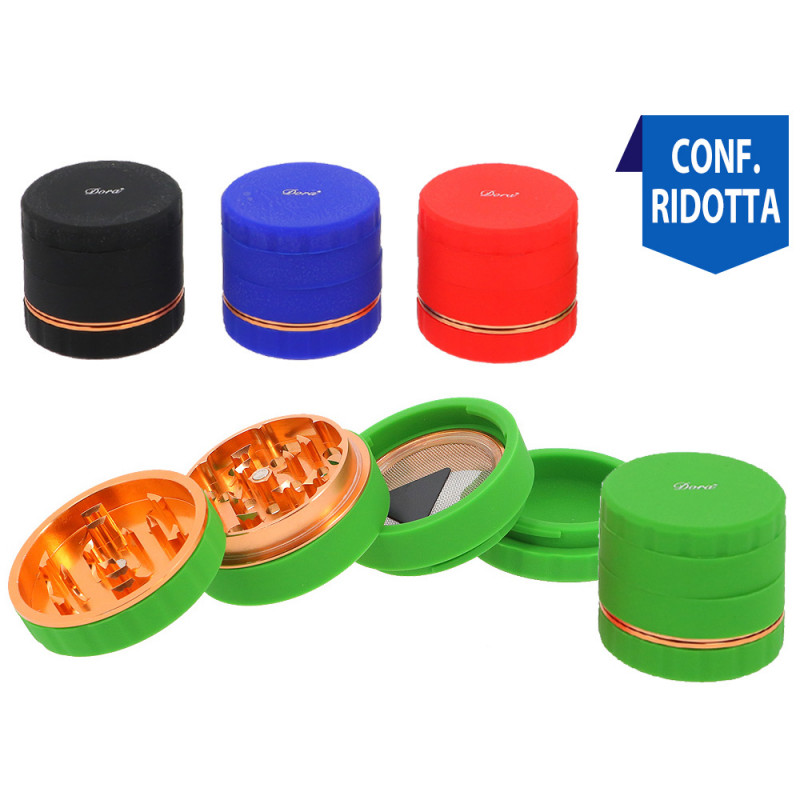 Grinder in metallo tinta unita 4 parti diam 6,3 cm