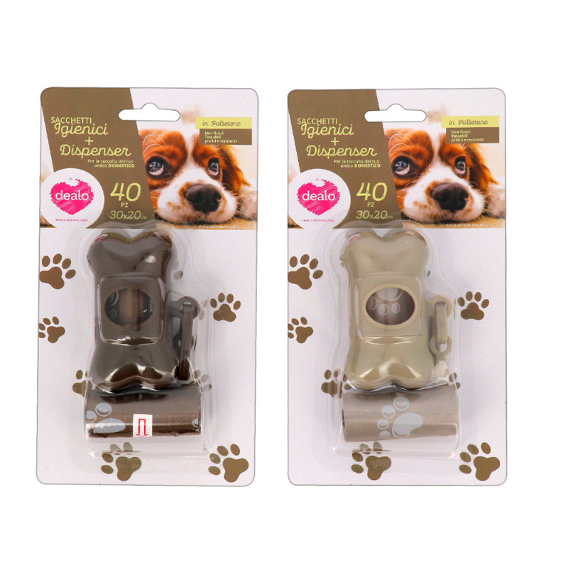 Dispenser sacchetti igenici per cani con 40 sacchetti