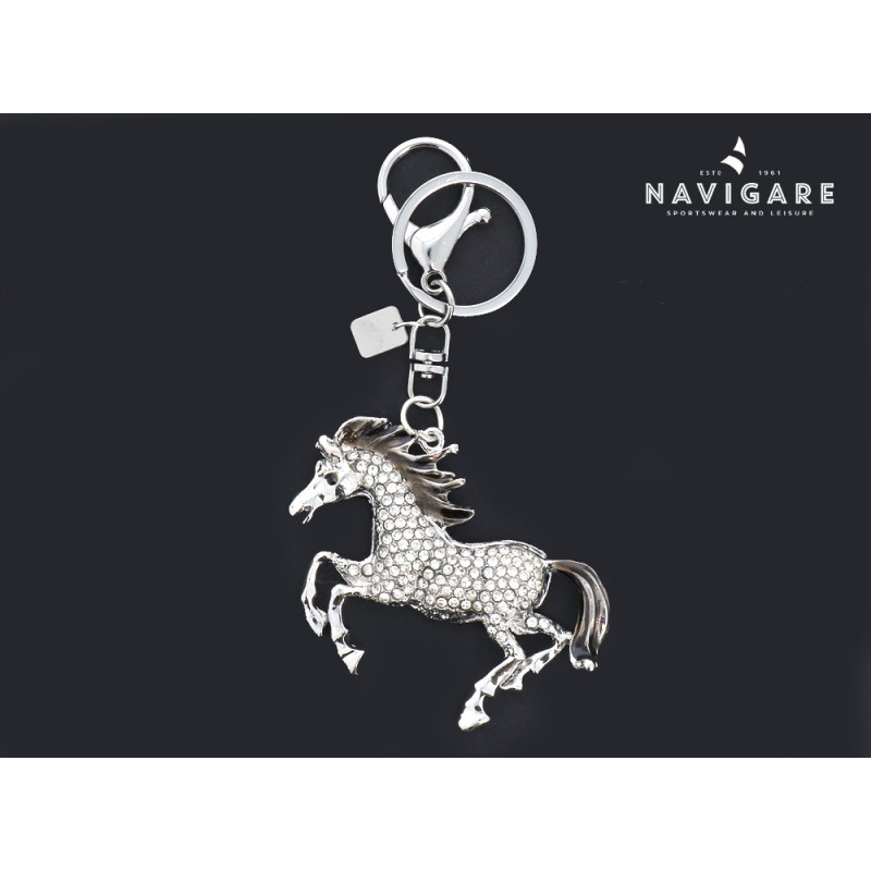 Portachiavi da donna Navigare ciondolo Cavallo con strass