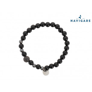 Bracciale Navigare uomo con sfere nere mod D