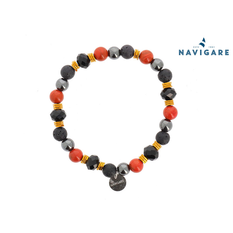 Bracciale Navigare uomo con sfere e perline mod D