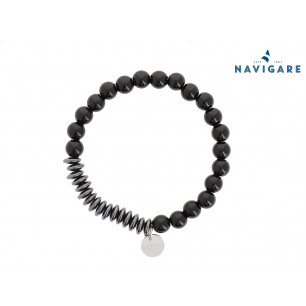 Bracciale Navigare uomo con sfere nere mod A