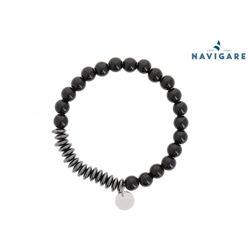 Bracciale Navigare uomo con sfere nere mod A