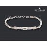 Bracciale Navigare uomo con cristalli neri e bianchi mod A