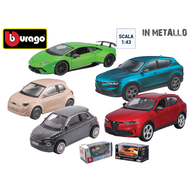 Modellini Bburago auto Lamborghini, Fiat e Alfa Romeo in scala 1:43 die cast