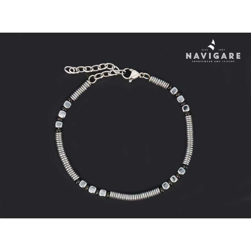 Bracciale Navigare uomo con sfere sfaccettate mod B