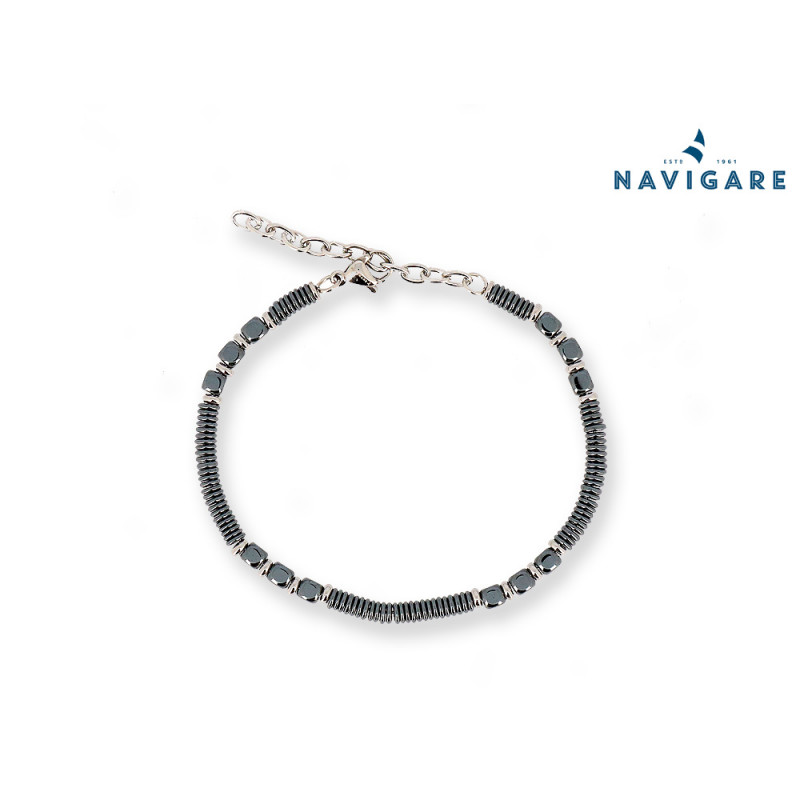 Bracciale Navigare uomo con sfere sfaccettate mod A