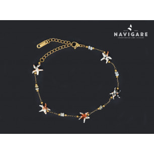 Bracciale Navigare donna catenella color oro e decori mod A