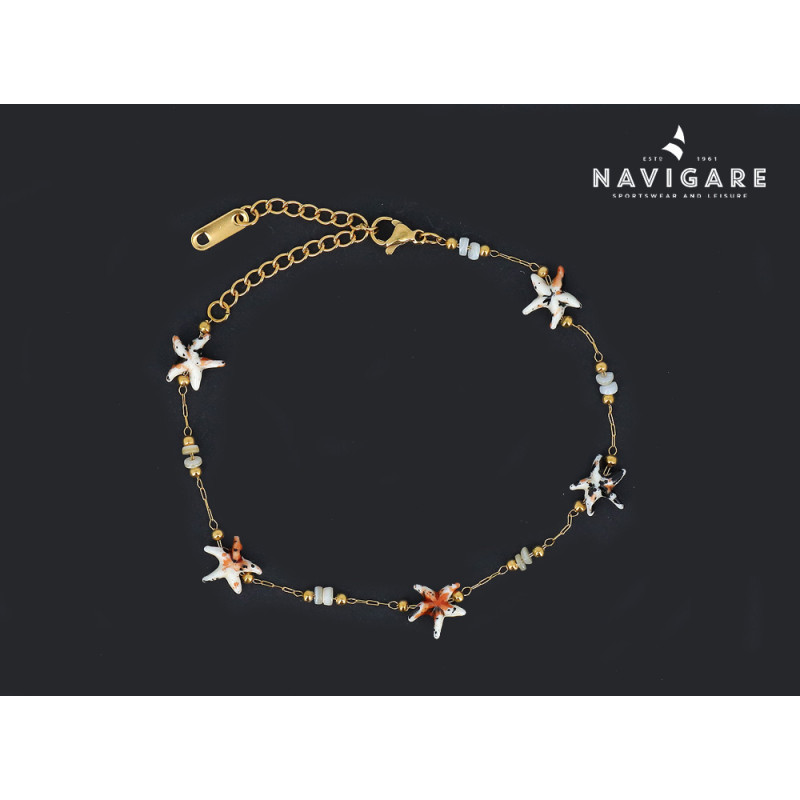 Bracciale Navigare donna catenella color oro e decori mod A