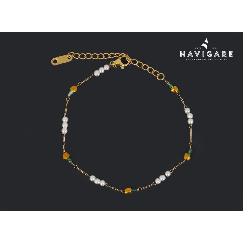 Bracciale Navigare donna catenella color oro e decori mod B